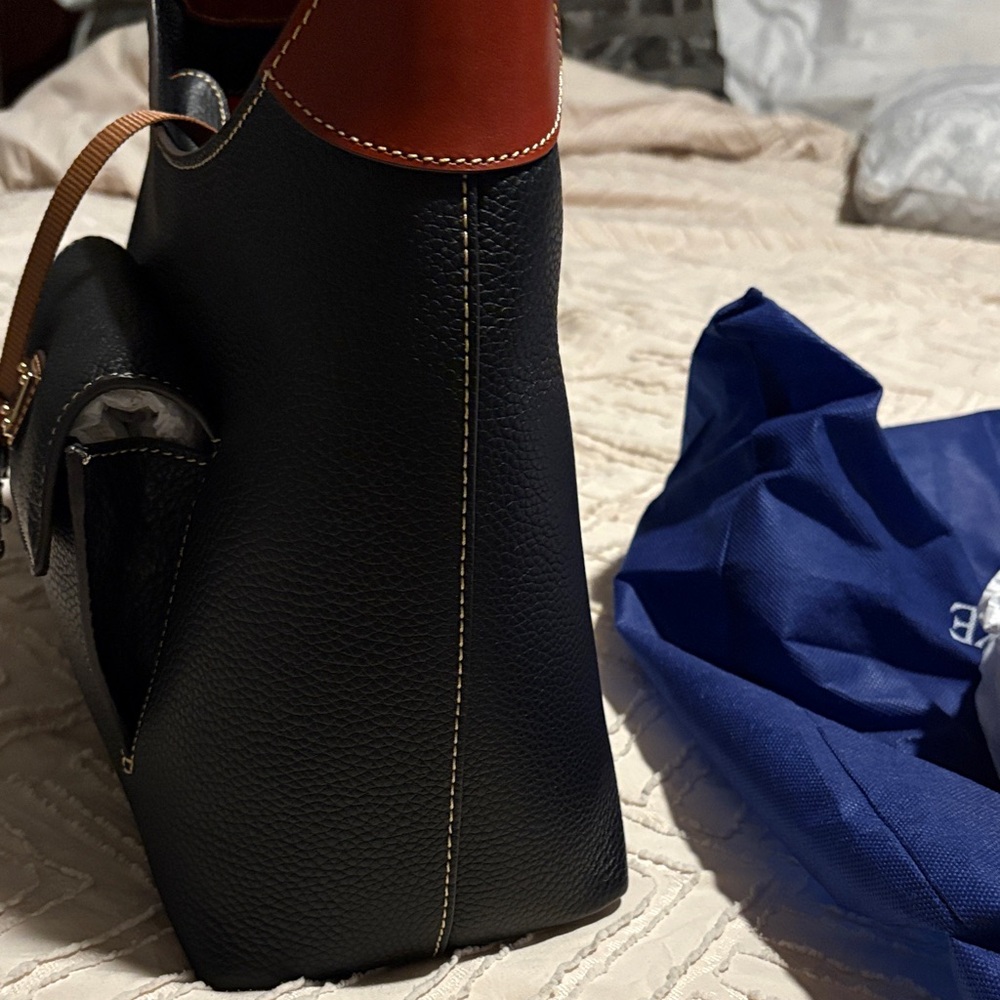 Dooney & Bourke Black and Brown Hobo Bag - Picture 10 of 15